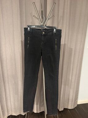 Zara Black Skinny Jeans with Zip Pocket Detail
